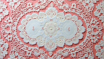 Intricate floral pattern lace doily, delicate texture, floral, fashion