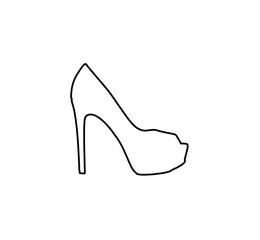 The shoe has a black outline on a white background,