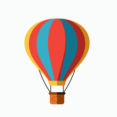 Fototapeta premium vibrant hot air balloon with multicolored stripes, floating in the sky
