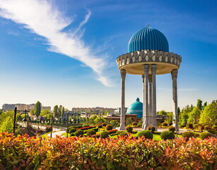 Landscape of Tashkent. Architecture of the capital of Uzbekistan.