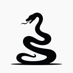 Fototapeta premium vivid black snake logo on white background