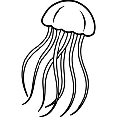 Single-Line Jellyfish Vector Illustration