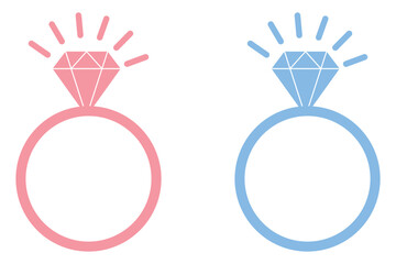 Wedding ring icon. Jewelry logo. Engagement diamond ring icon. Proposal symbol. Brilliant gold jewellery vector illustration isolated.