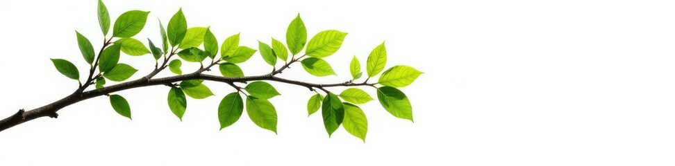 Isolated branch of a tree against white background, forest, nature