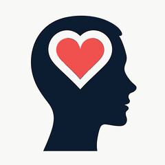 mindfulness meditation concept with heart emoticon