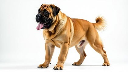 Obraz premium Majestic mastiff, powerful stance, white background, head, large, breed