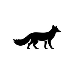 Fox silhouette vector illustration of wild animal design for logo and graphics art
