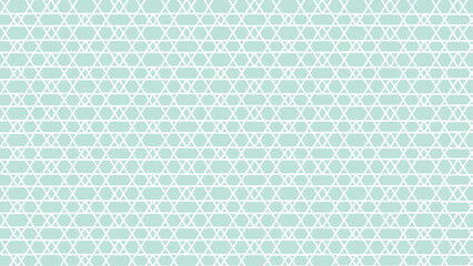 White seamless pattern of geometric shapes on turquoise background. Background for wallpaper, wall, paper and postcards.