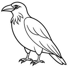 Stylized Crow Vector with Single Line Art