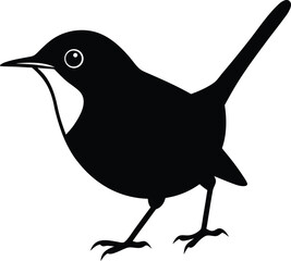 wren silhouette on white background