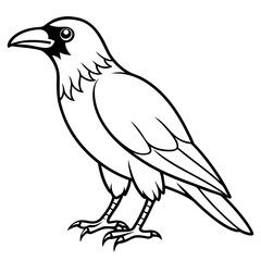 Stylized Crow Vector with Single Line Art