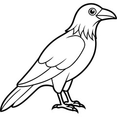 Stylized Crow Vector with Single Line Art