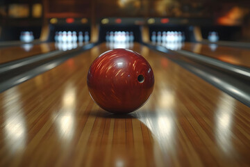 Bowling Ball on Lane: Sport Concept for Leisure and Recreation Design
