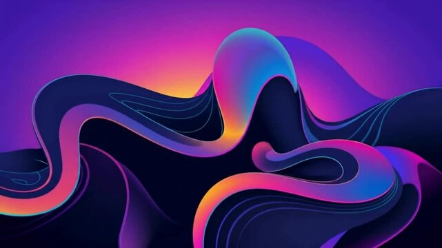 "Vibrant Abstract Fluid Shapes in Purple and Pink Gradients &ndash; Futuristic Digital Art in 4K"