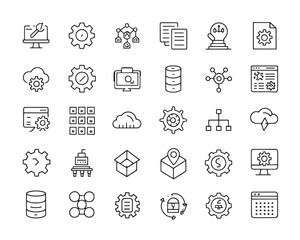 developer tools   line art Icon Set