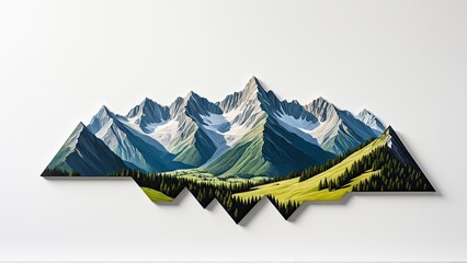 Snow Capped Peaks of Majestic Mountains Under Clear Blue Sky