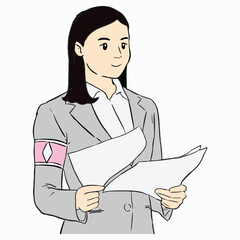 young business woman with clipboard vector
