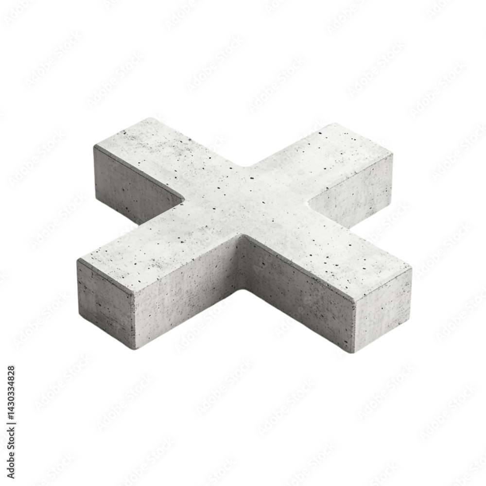Aufkleber concrete cross shape geometric design element modern architecture building material