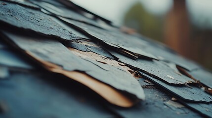Close-Up of Weathered Roof Shingles