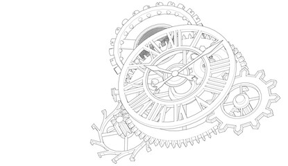 clock graphic symbol 3d illustration