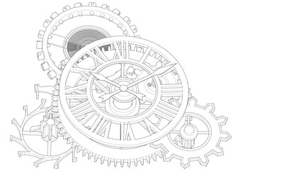 clock graphic symbol 3d illustration