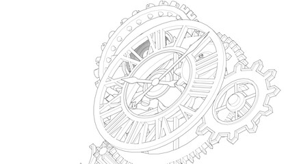 clock graphic symbol 3d illustration