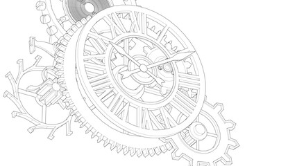 clock graphic symbol 3d illustration