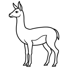 Vicuna in a Single Stroke Vector Design