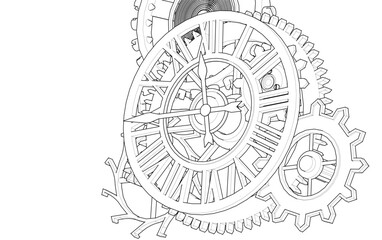 clock graphic symbol 3d illustration