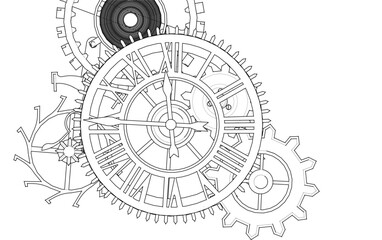 clock graphic symbol 3d illustration