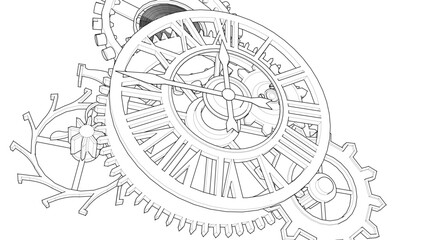 clock graphic symbol 3d illustration