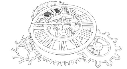 clock graphic symbol 3d illustration