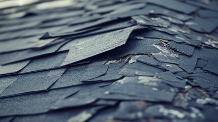 Weathered and Damaged Roof Shingles