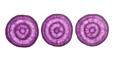 Purple Vegetable Slices on Transparent Background Food Still Life