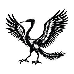 Ancient Gallimimus Bird Vector Illustration Design