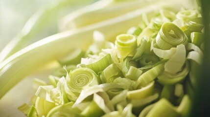 Chopped leeks, ready for cooking
