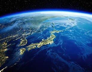 宇宙から見た日本（ai生成画像）