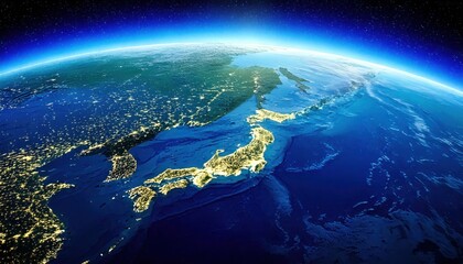 宇宙から見た日本（ai生成画像）