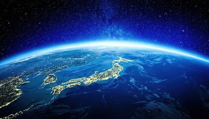 宇宙から見た日本（ai生成画像）