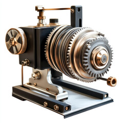 Naklejka premium old car engine isolated on white