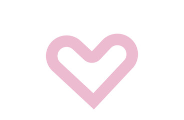 Cute White Heart with Pink Outline
