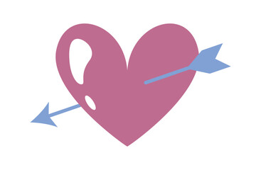 Pink Heart with Arrow &ndash; Cute Simple Illustration