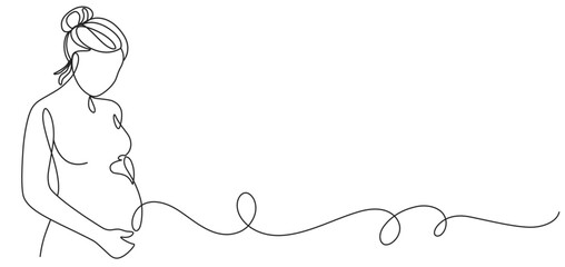 pregnant woman line art illustration. mother's day element vactor