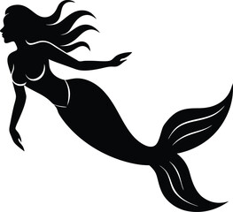 side view mermaid swimming style
