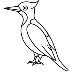 Woodpecker Outline Vector Design