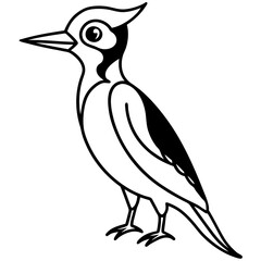 Woodpecker Outline Vector Design