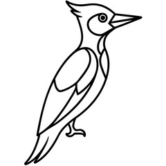 Woodpecker Outline Vector Design