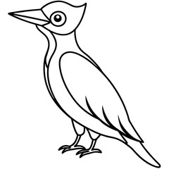 Woodpecker Outline Vector Design