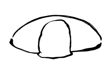 筆タッチの手描きのオムライスのイラスト