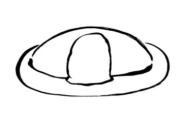 筆タッチの手描きのオムライスのイラスト